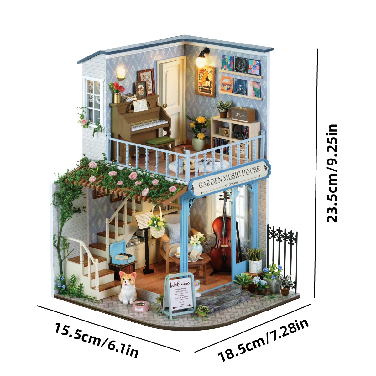 Mini House Bookshelf Dollhouse Kit DIY 3D Puzzle Assembly Building Model Handmade For Teens And Adu 7