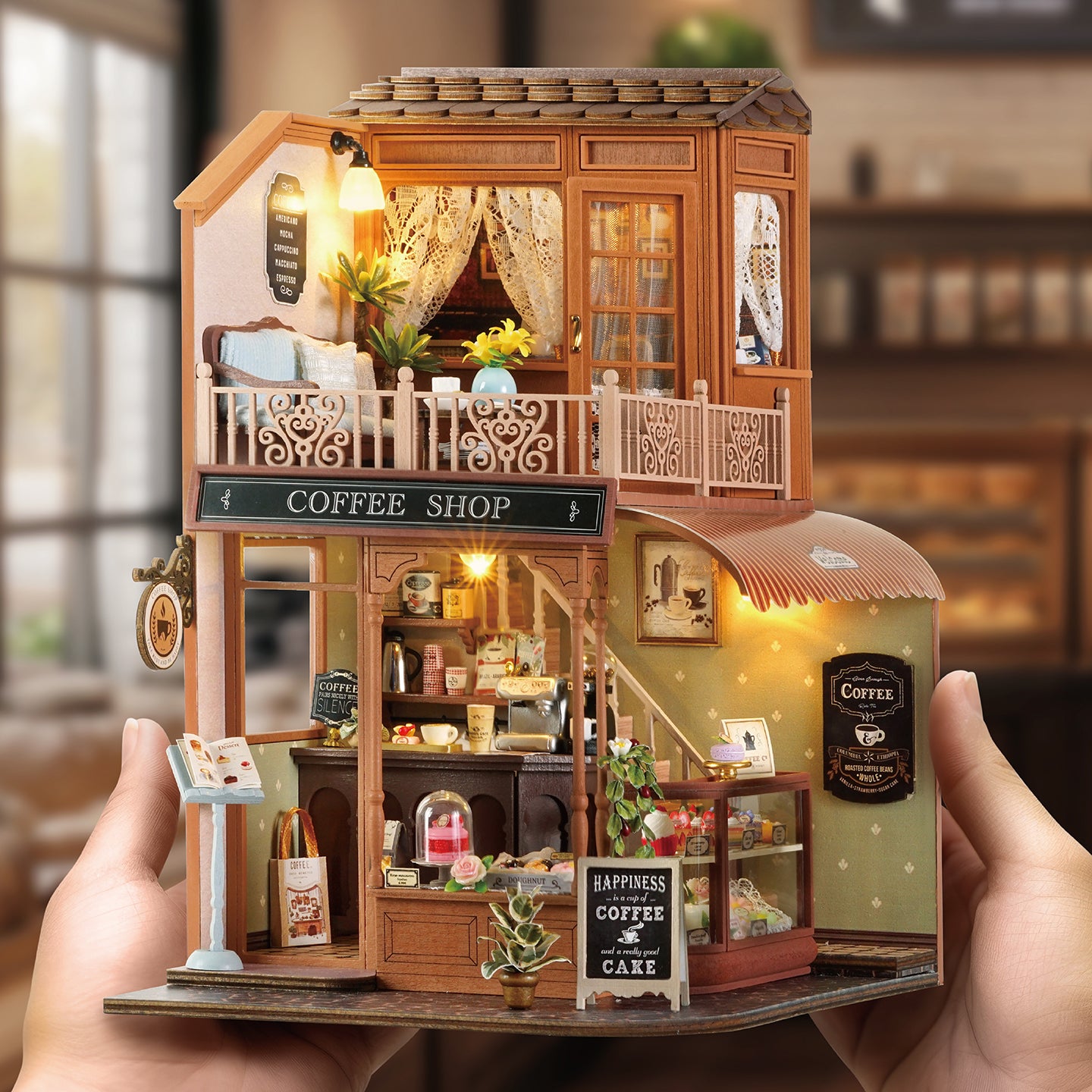 Mini House Bookshelf Dollhouse Kit DIY 3D Puzzle Assembly Building Model Handmade For Teens And Adu 4