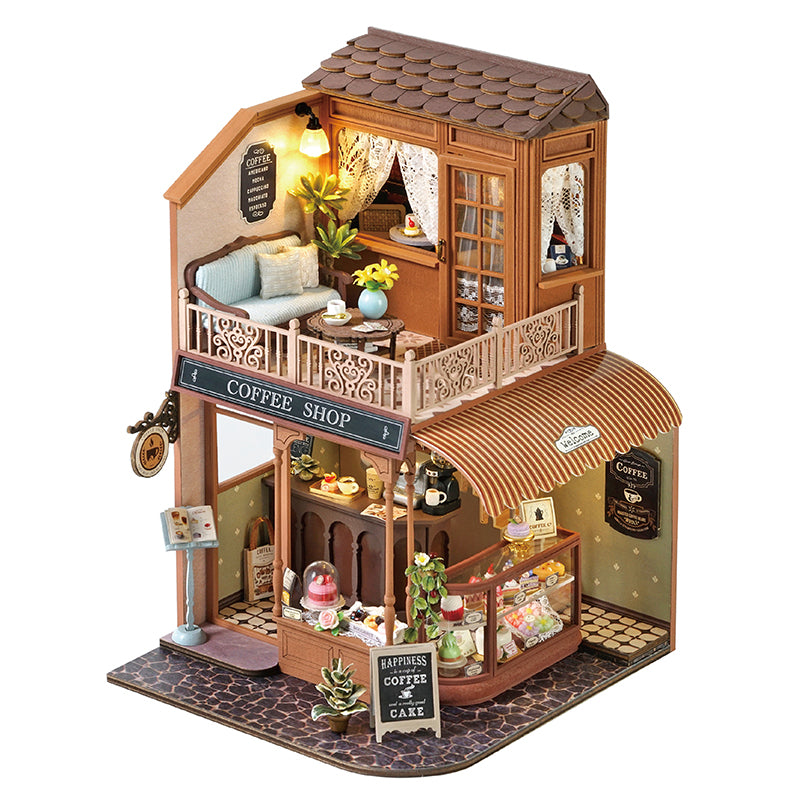 Mini House Bookshelf Dollhouse Kit DIY 3D Puzzle Assembly Building Model Handmade For Teens And Adu 5
