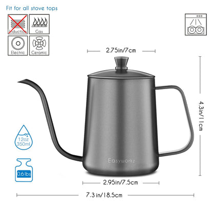 Gooseneck Pour Over Coffee Kettle With Long Narrow Spout 1