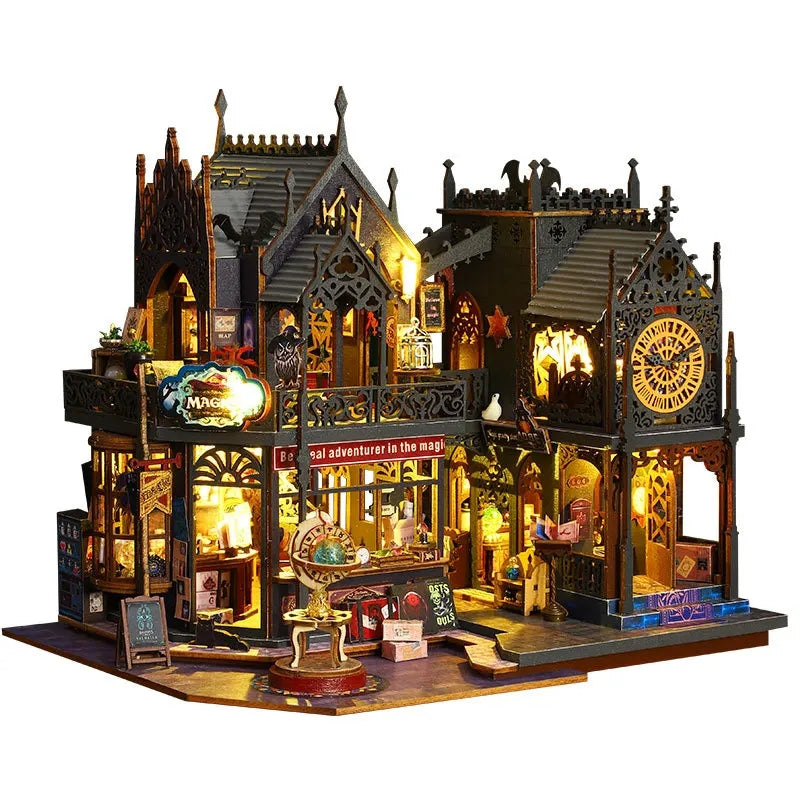 DIY Big Doll House Wooden Case Miniature Dollhouse Furniture Kit Birthday Toys For Kids 1