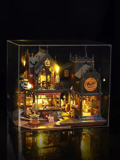 DIY Big Doll House Wooden Case Miniature Dollhouse Furniture Kit Birthday Toys For Kids 2