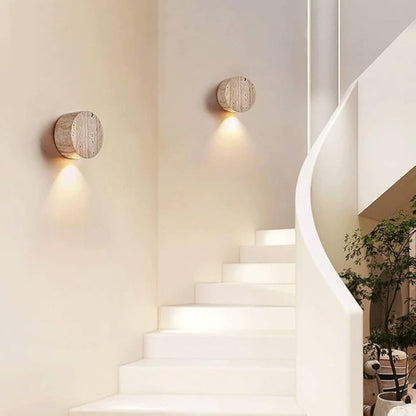 Natural Yellow Travertine LED Wall Lamp WabiSabi Bedroom Light For Bedside Living Room Hallway  Sta 1