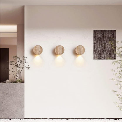 Natural Yellow Travertine LED Wall Lamp WabiSabi Bedroom Light For Bedside Living Room Hallway  Sta 2
