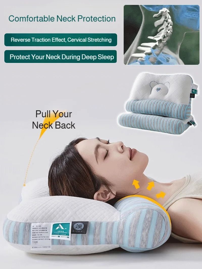 Feather Velvet Neck Pillow with High Elastic Support