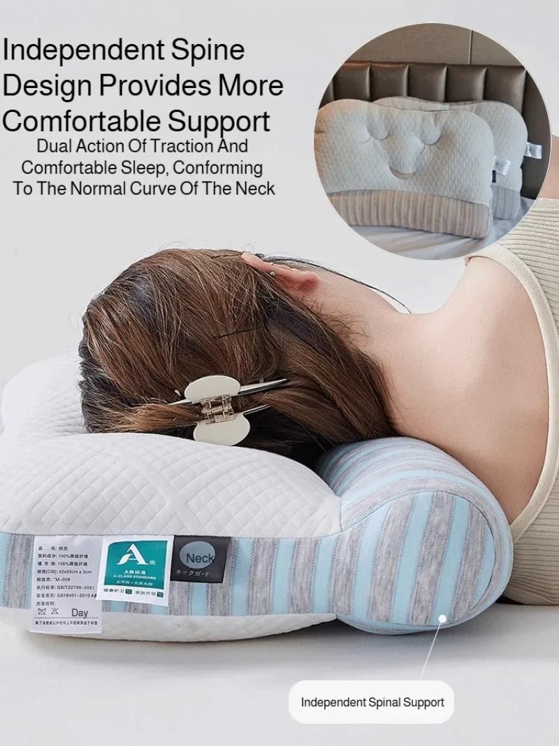 Feather Velvet Neck Pillow With High Elastic Support 1