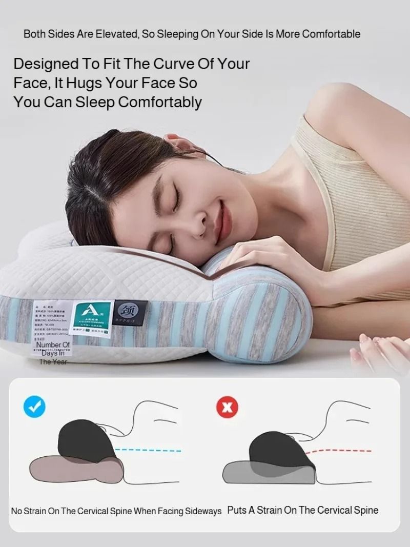 Feather Velvet Neck Pillow With High Elastic Support 3