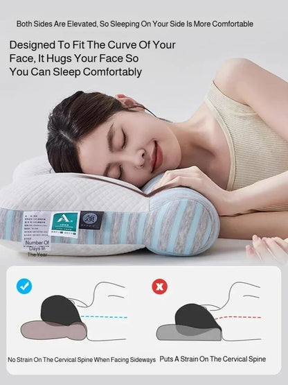 Feather Velvet Neck Pillow With High Elastic Support 3