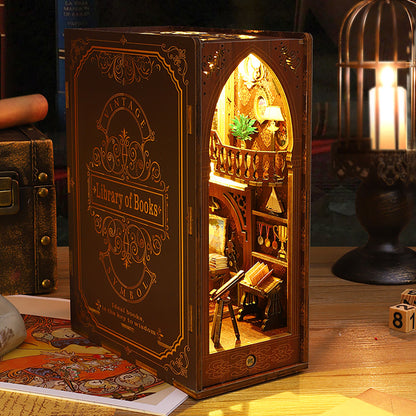 Miniature DIY Doll House Booknook, 3D Wooden Puzzle Model for Bookshelf Doll Houses for Adults Teen Halloween