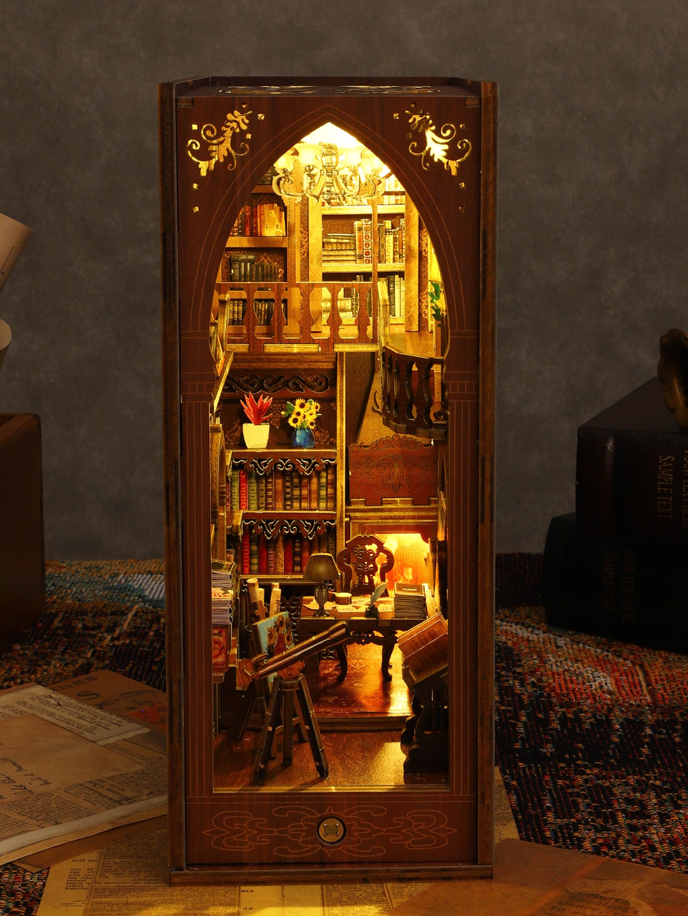 Miniature DIY Doll House Booknook 3D Wooden Puzzle Model For Bookshelf Doll Houses For Adults Teen  1