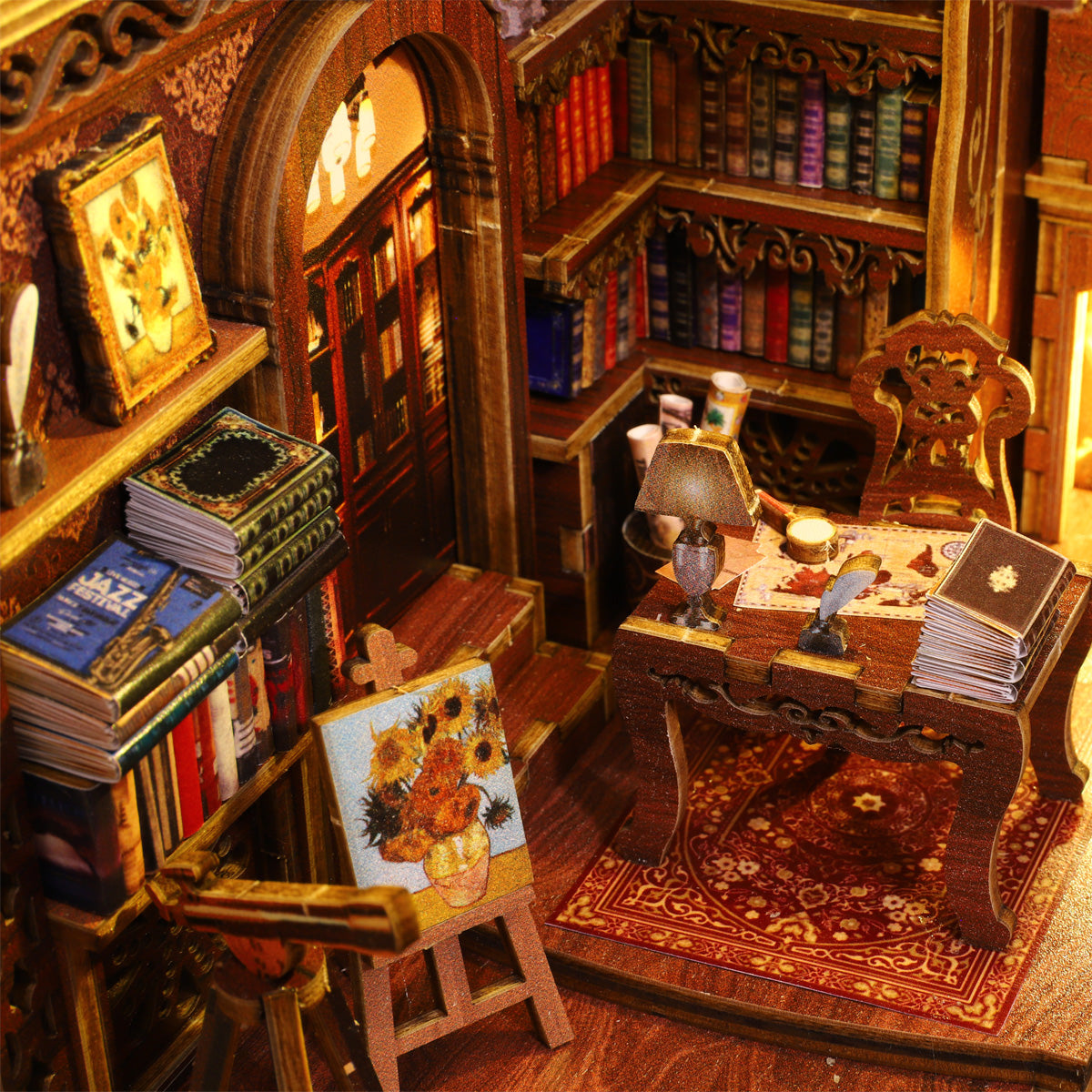 Miniature DIY Doll House Booknook 3D Wooden Puzzle Model For Bookshelf Doll Houses For Adults Teen  4