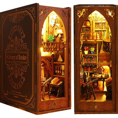 Miniature DIY Doll House Booknook 3D Wooden Puzzle Model For Bookshelf Doll Houses For Adults Teen  5