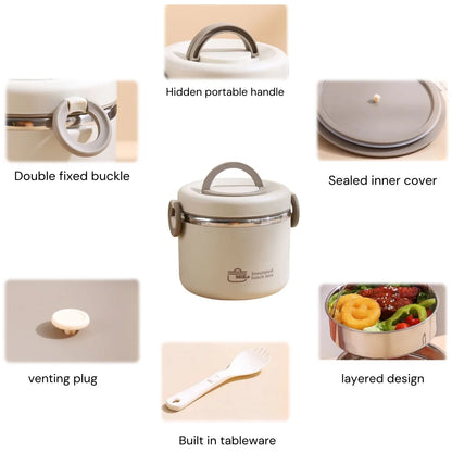 Stainless Steel Lunchbox, Portable Insulated Food Container, Bento Lunch Box, Hot Food Thermos Storage