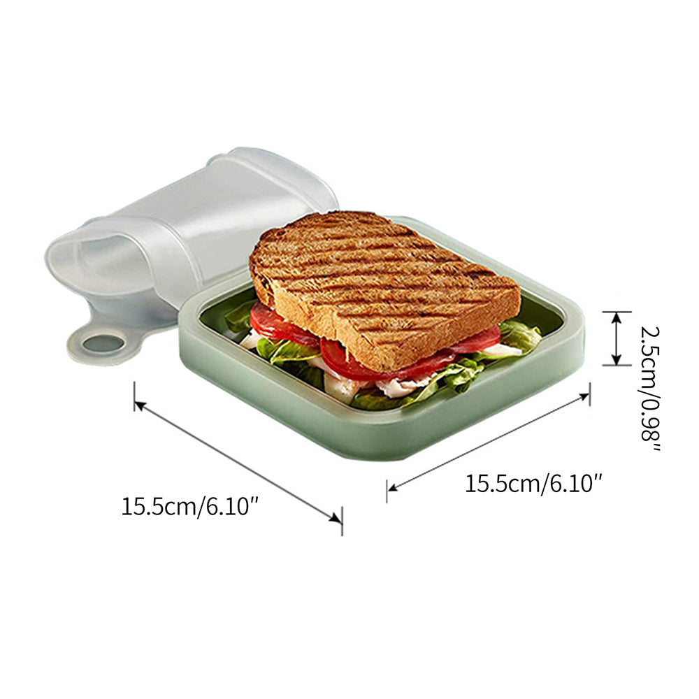 Silicone Sandwich Toast Box Portable, Bento Box With Handle, Food Container, Student Office Snack Lunch Box