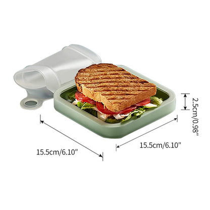 Silicone Sandwich Toast Box Portable, Bento Box With Handle, Food Container, Student Office Snack Lunch Box