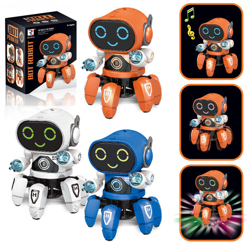 Dance Music 6 Claws Robot, Octopus Spider Robot Vehicle with LED Lights, Singing, Dancing Toy for Kids, Birthday Gift