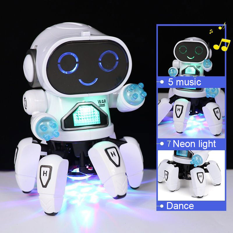 Dance Music 6 Claws Robot, Octopus Spider Robot Vehicle with LED Lights, Singing, Dancing Toy for Kids, Birthday Gift