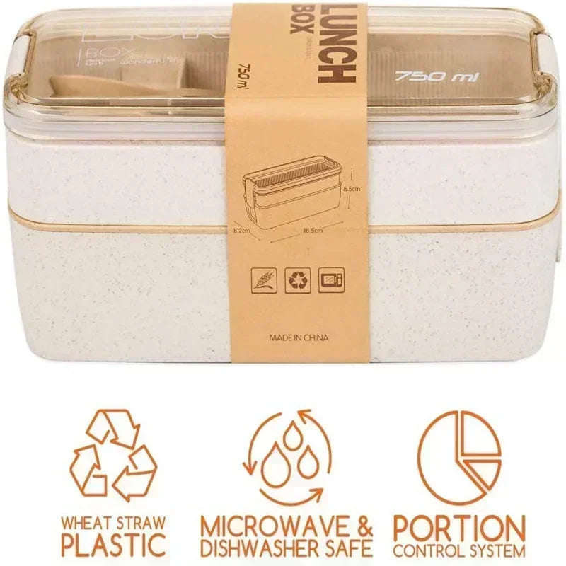 Cute Kids Bento Box Containers, Leakproof Lunch for Kids with Chopsticks, Dishwasher Safe, Microwave Lunch Box