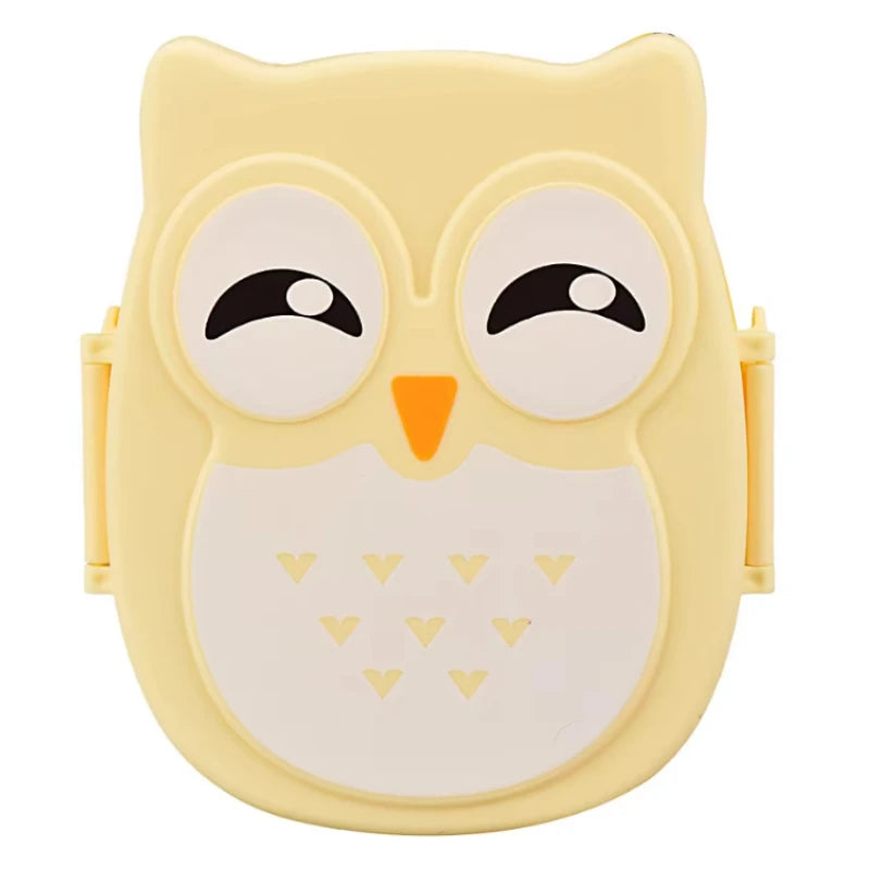 Cute Owl Bento Box for Kids, Portable Lunch Box with Compartments, Cartoon Food Container for School or Office