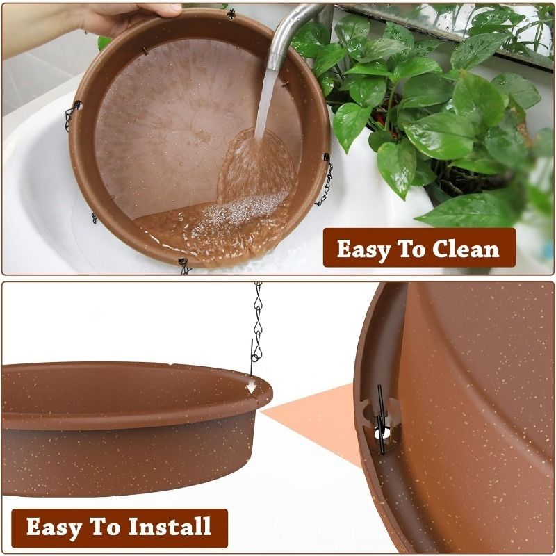 Hanging Outdoor Bird Feeder And Water Bath Tray 0