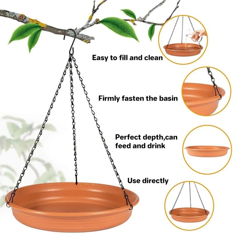 Hanging Outdoor Bird Feeder And Water Bath Tray 5