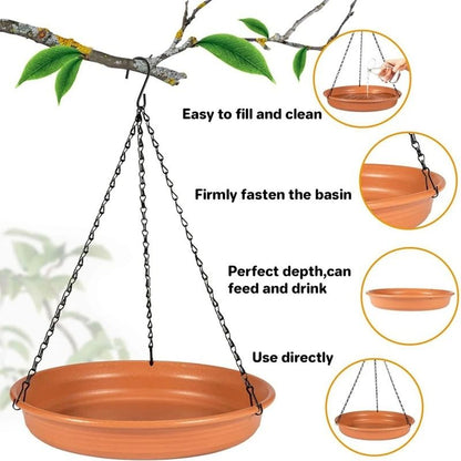 Hanging Outdoor Bird Feeder And Water Bath Tray 5