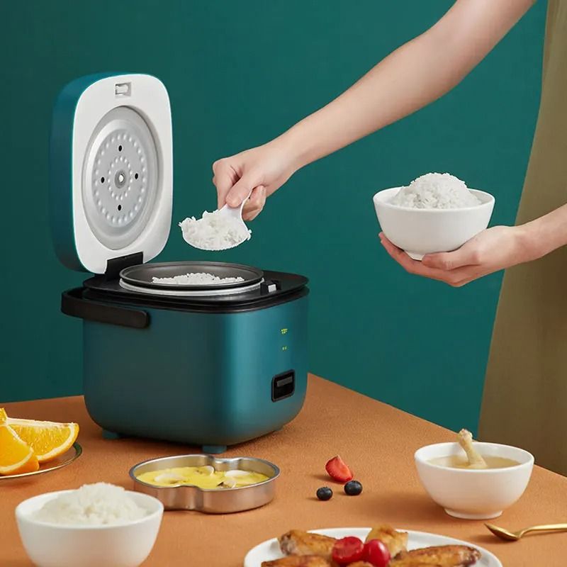 Mini Rice Cooker 1.2L Compact Electric Cooking Pot for One to Two People