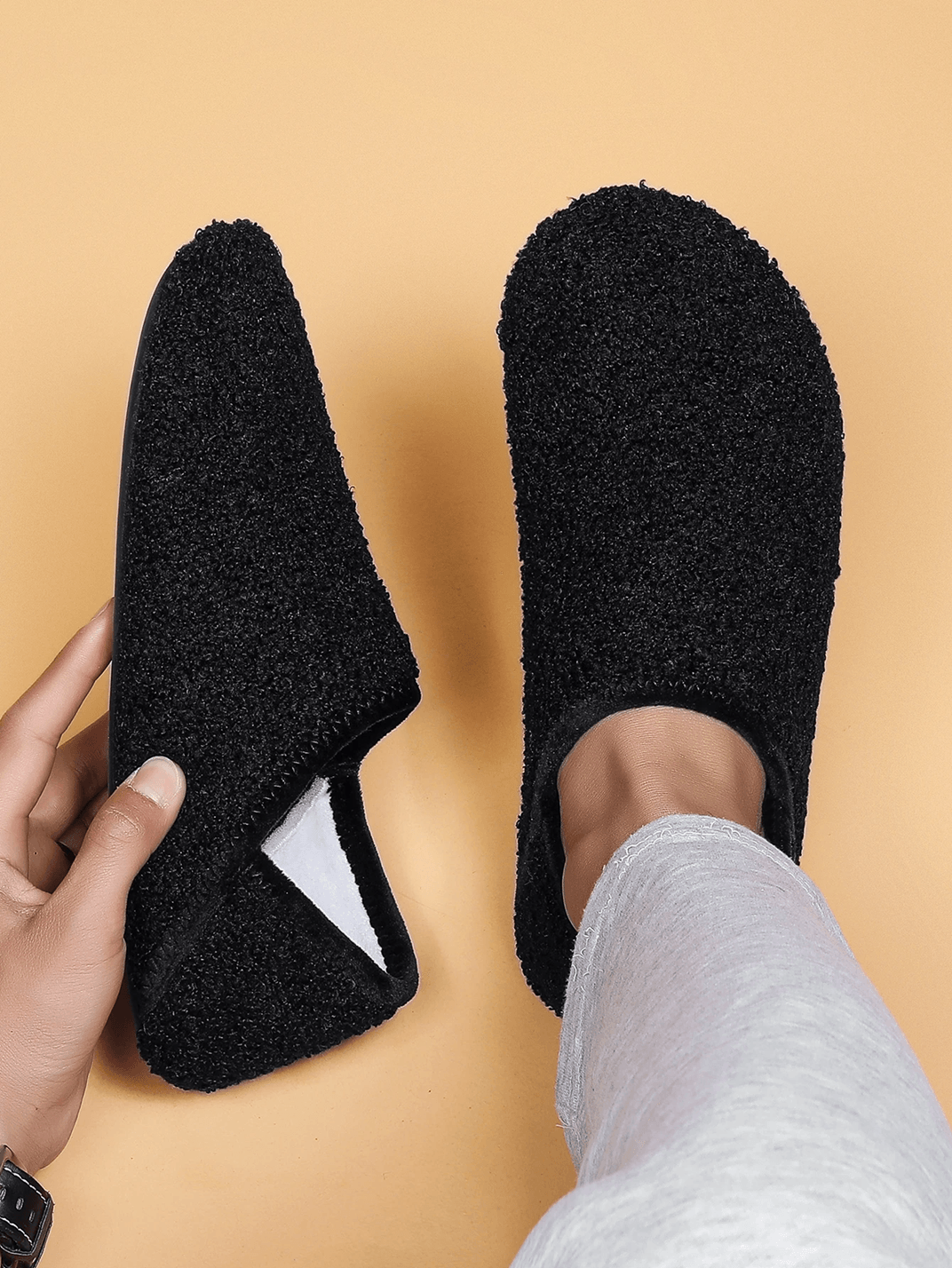 CozyStep Indoor Cotton Slippers For Men Soft Fleece Non Slip Lightweight House Shoes 1