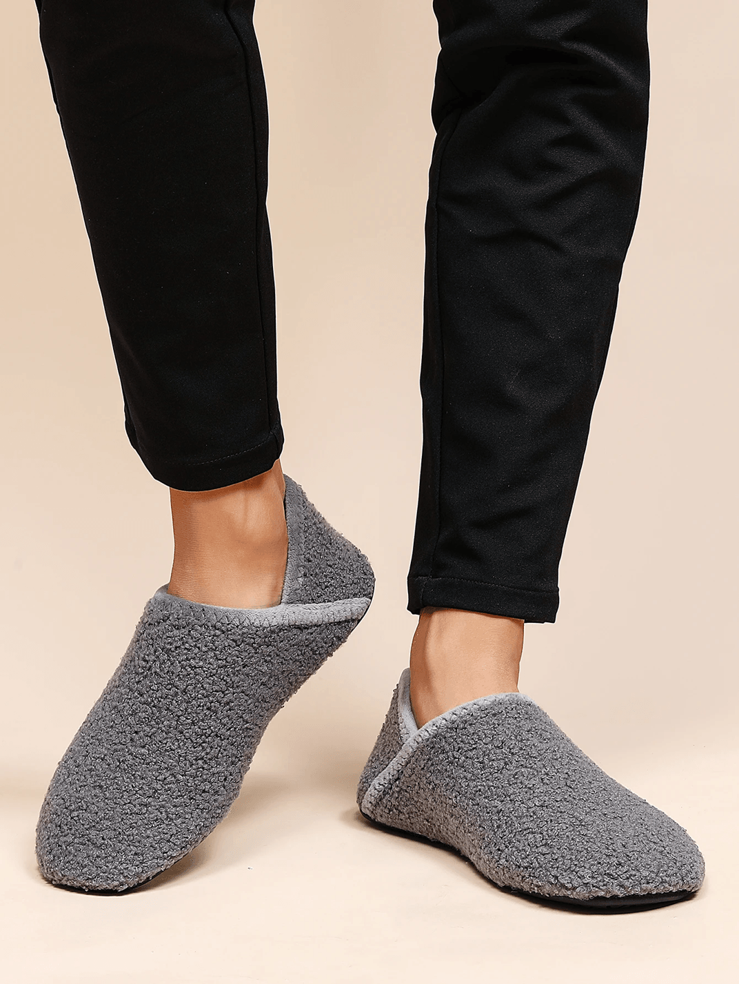 CozyStep Indoor Cotton Slippers For Men Soft Fleece Non Slip Lightweight House Shoes 4