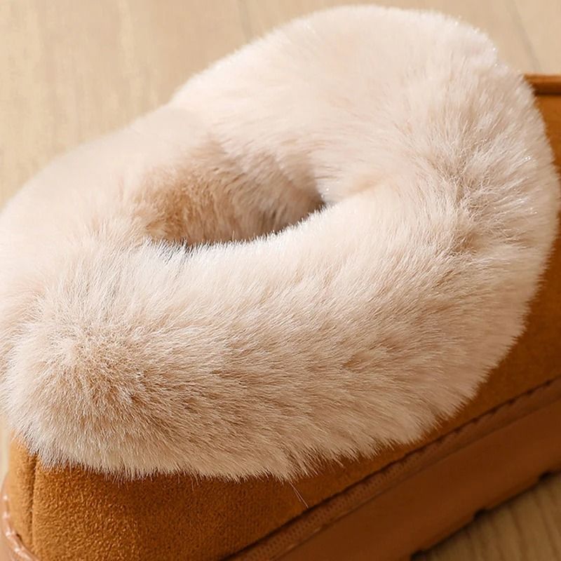 Anti Slip Plush Platform Winter Boots Warm Faux Suede Cotton Padded 2