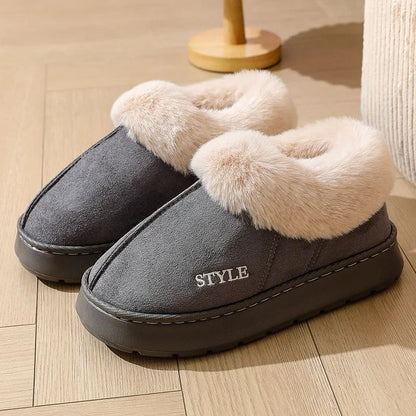 Anti Slip Plush Platform Winter Boots Warm Faux Suede Cotton Padded 6