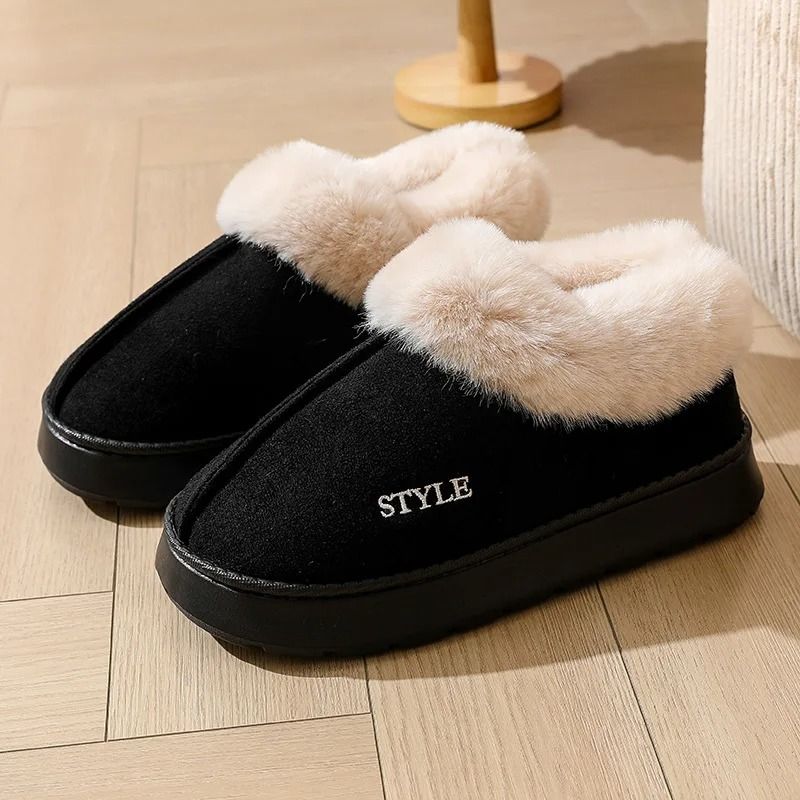 Anti Slip Plush Platform Winter Boots Warm Faux Suede Cotton Padded 7