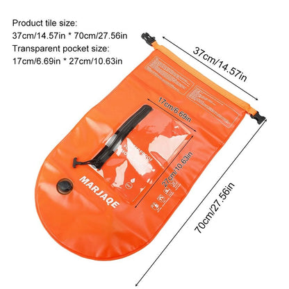 Inflatable Tow Float Dry Bag With Waist Strap For Open Water Sports 7