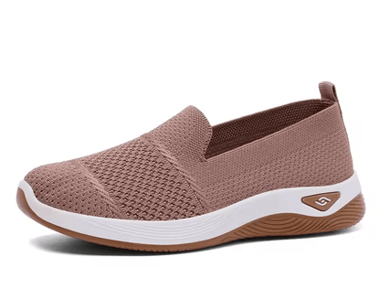 Breathable Wedge Heel Loafers For Women Slip On Knitted Walking Shoes 2