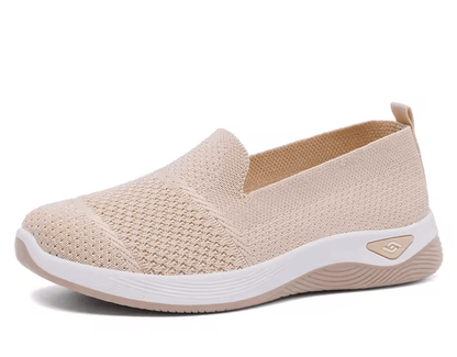 Breathable Wedge Heel Loafers For Women Slip On Knitted Walking Shoes 3