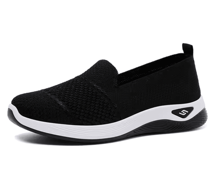 Breathable Wedge Heel Loafers For Women Slip On Knitted Walking Shoes 4