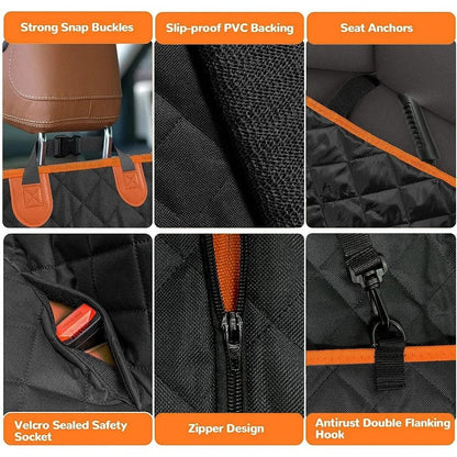 Waterproof Hammock Dog Car Seat Cover With Rear Protection 1