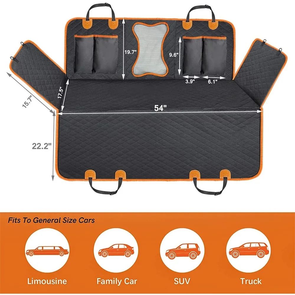 Waterproof Hammock Dog Car Seat Cover With Rear Protection 4
