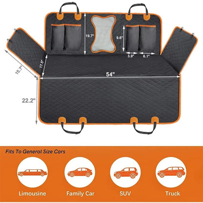 Waterproof Hammock Dog Car Seat Cover With Rear Protection 4