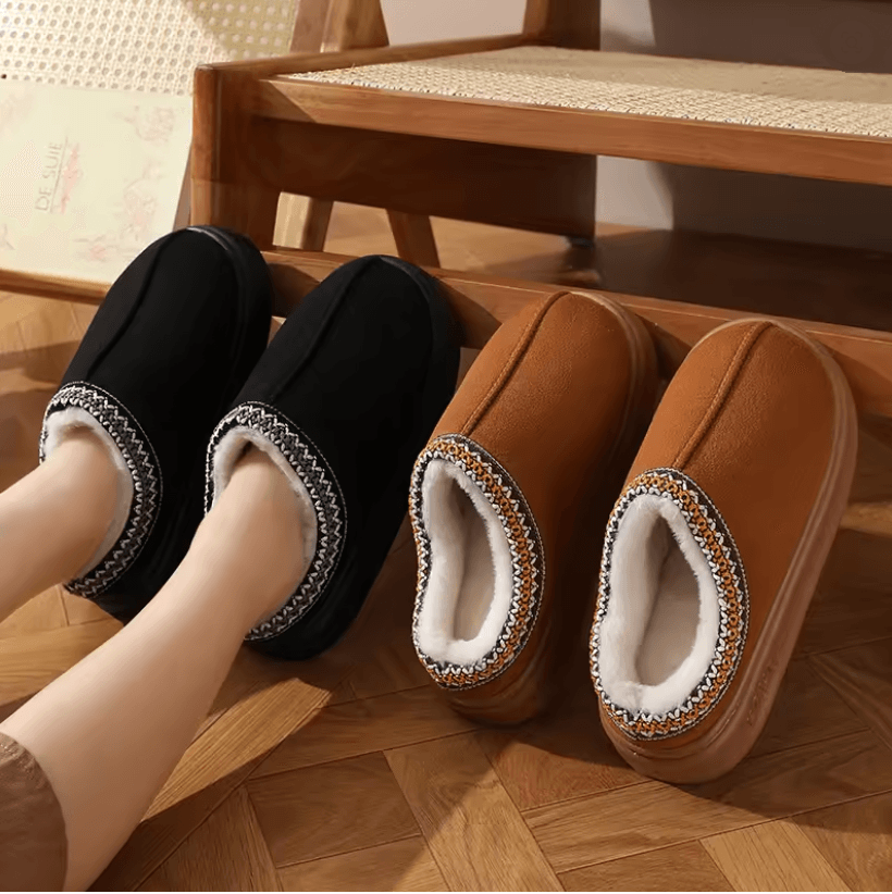 Cozy Plush Winter Slippers for Women Warm Non Slip Home Slides