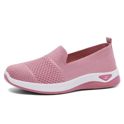 Womens Breathable Wedge Heel Slip On Walking Loafers 9