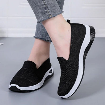 Womens Breathable Wedge Heel Slip On Walking Loafers 2