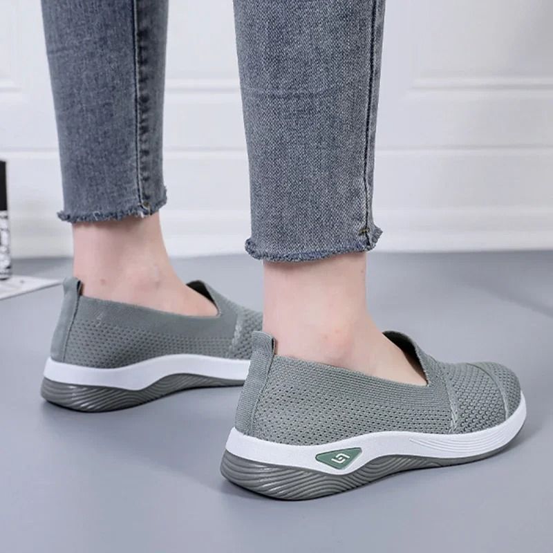 Womens Breathable Wedge Heel Slip On Walking Loafers 4