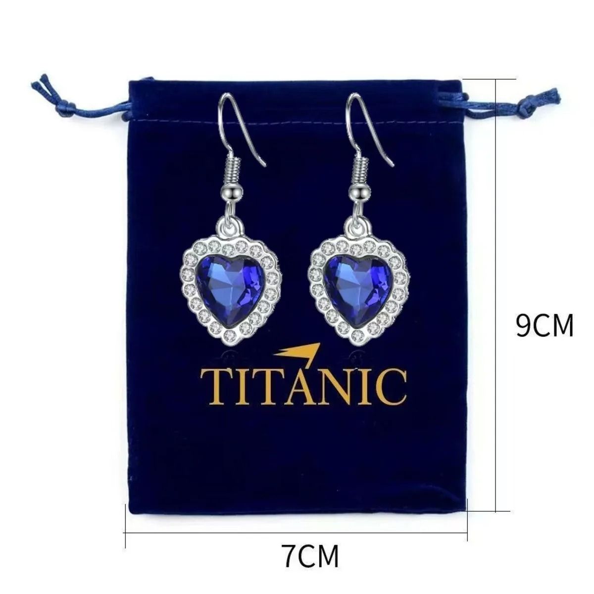 Ocean Heart Pendant Necklace With Velvet Pouch 1