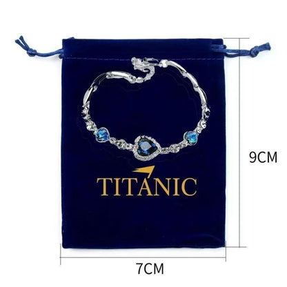 Ocean Heart Pendant Necklace With Velvet Pouch 2