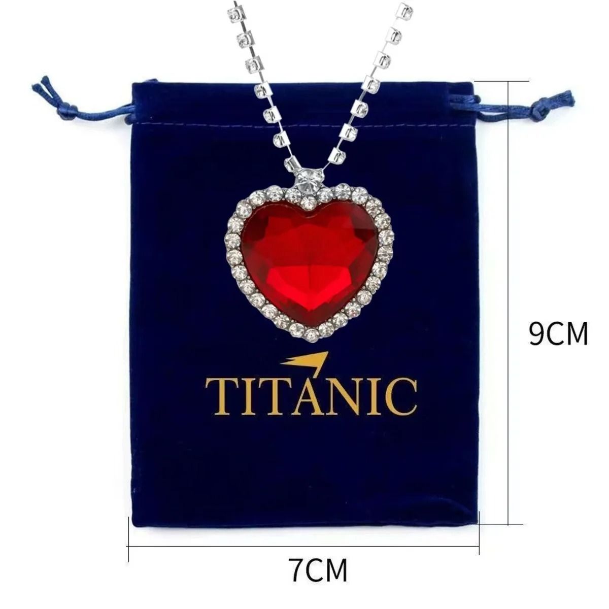 Ocean Heart Pendant Necklace With Velvet Pouch 3