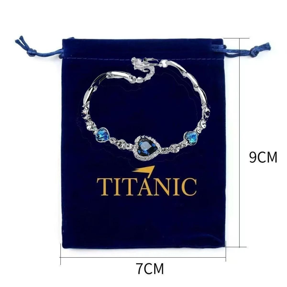 Ocean Heart Pendant Necklace With Velvet Pouch 8