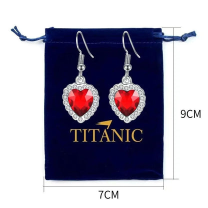 Ocean Heart Pendant Necklace With Velvet Pouch 10