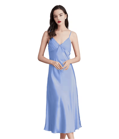 Elegant Satin Silk Nightgown For Women Sleeveless Long Slip Dress 6