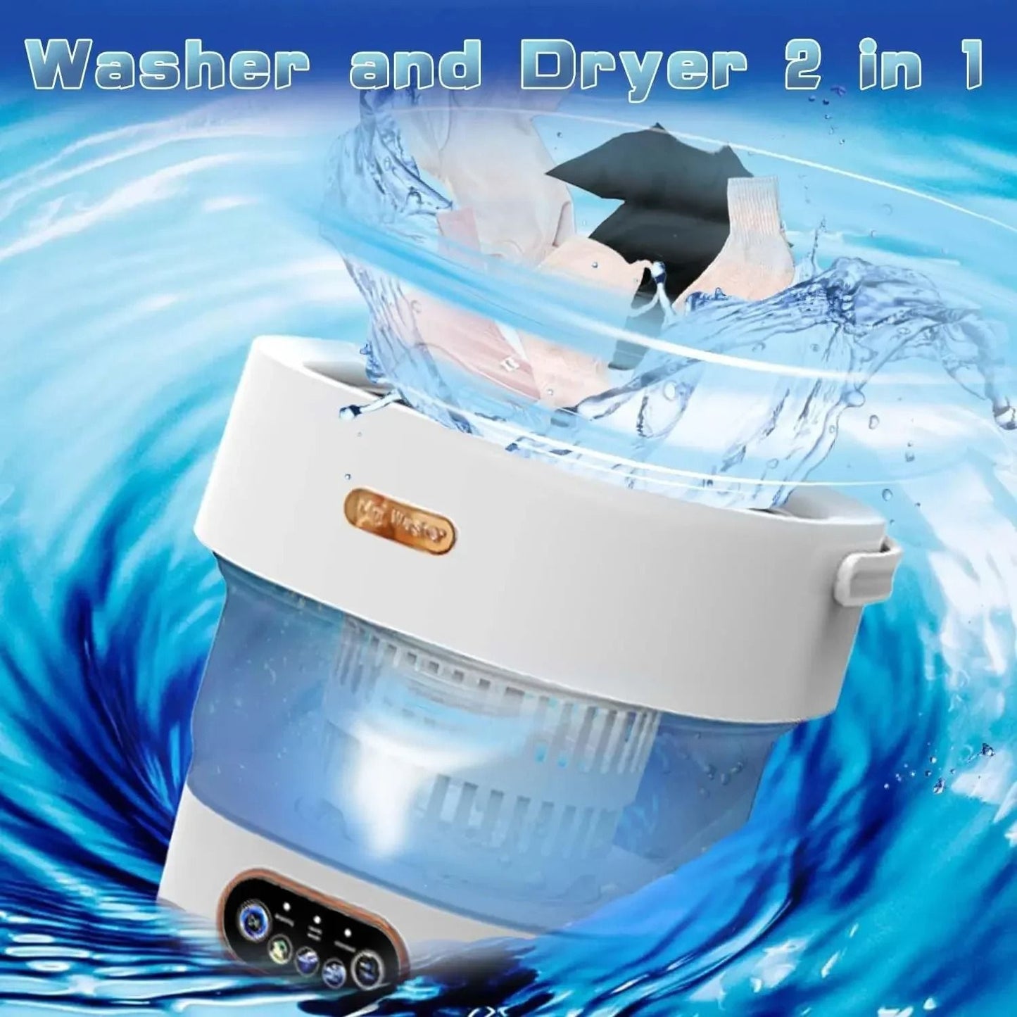 Collapsible 15L Portable Washer With Spin Dryer 3
